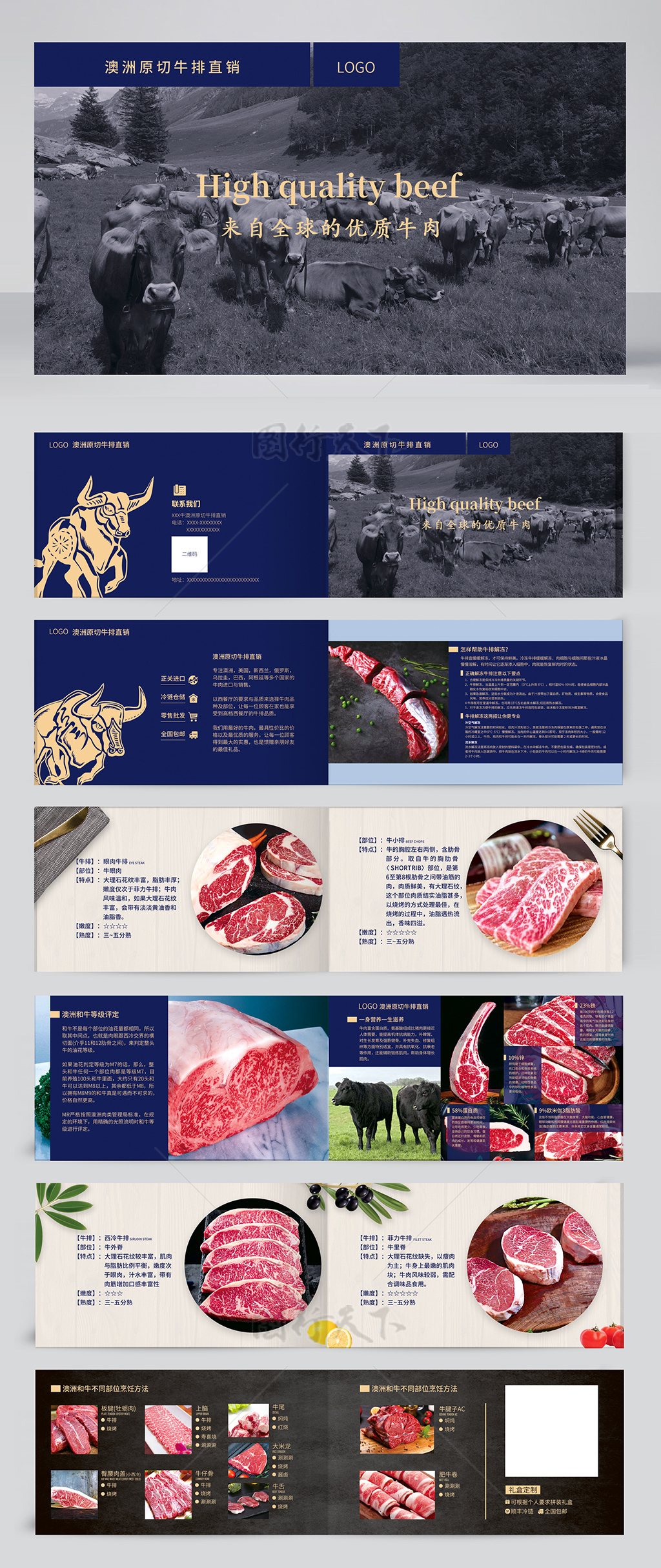 澳洲牛肉牛排直销画册