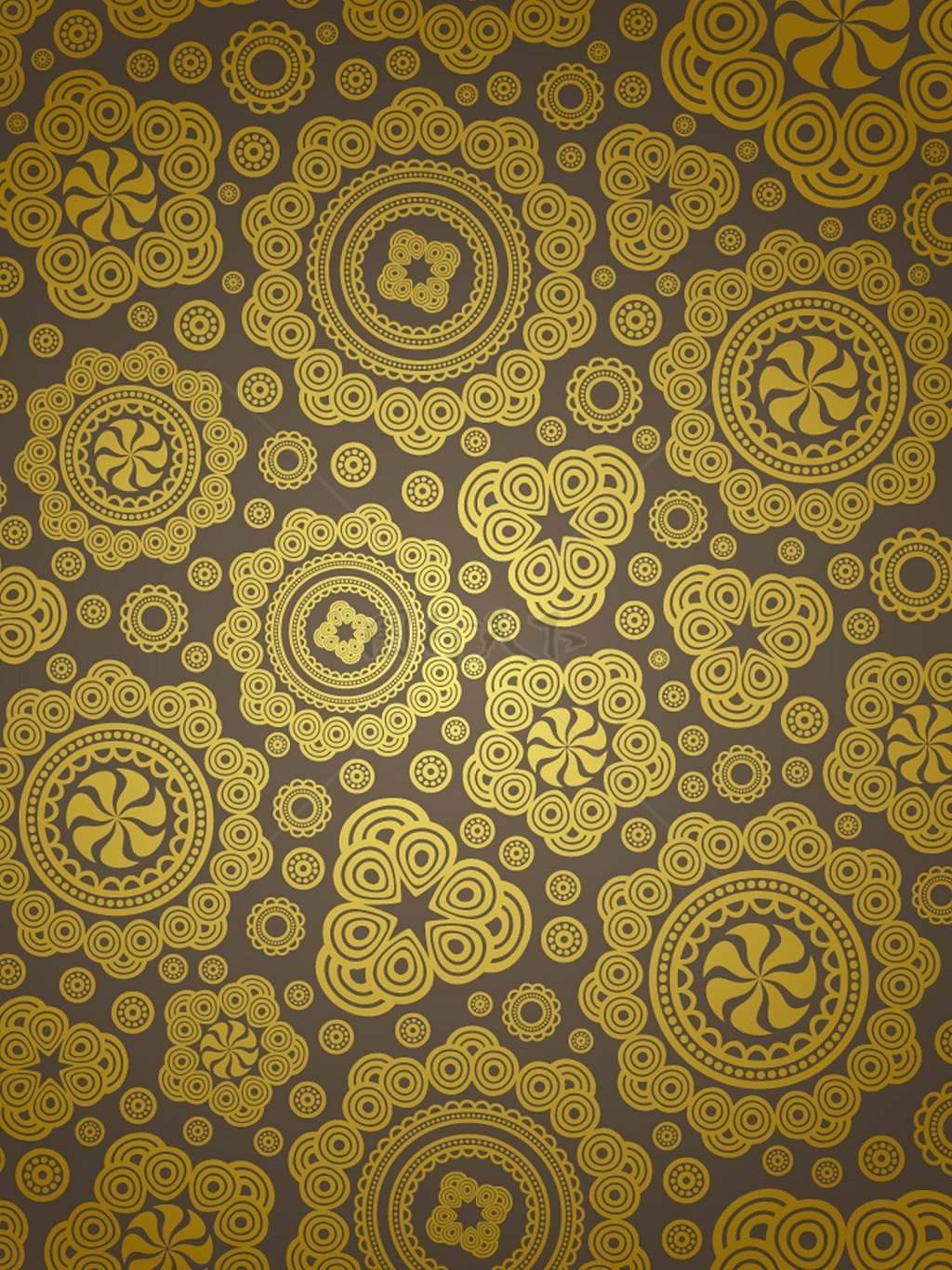 传统 欧式俄式花卉底图底纹  图案背景贴图 棕底圆形金花图